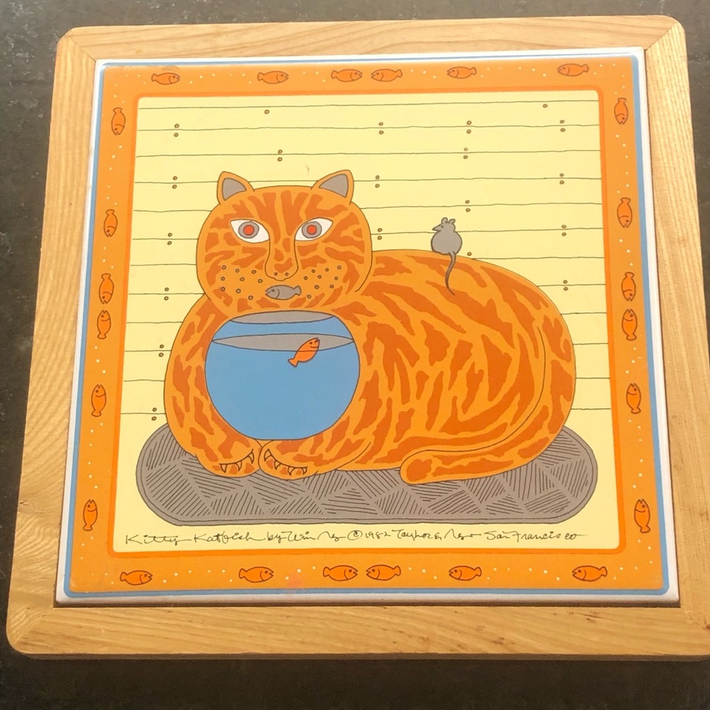 Vintage Taylor & NG “Kitty Katfish” Kitchen Trivet / Wall Decor